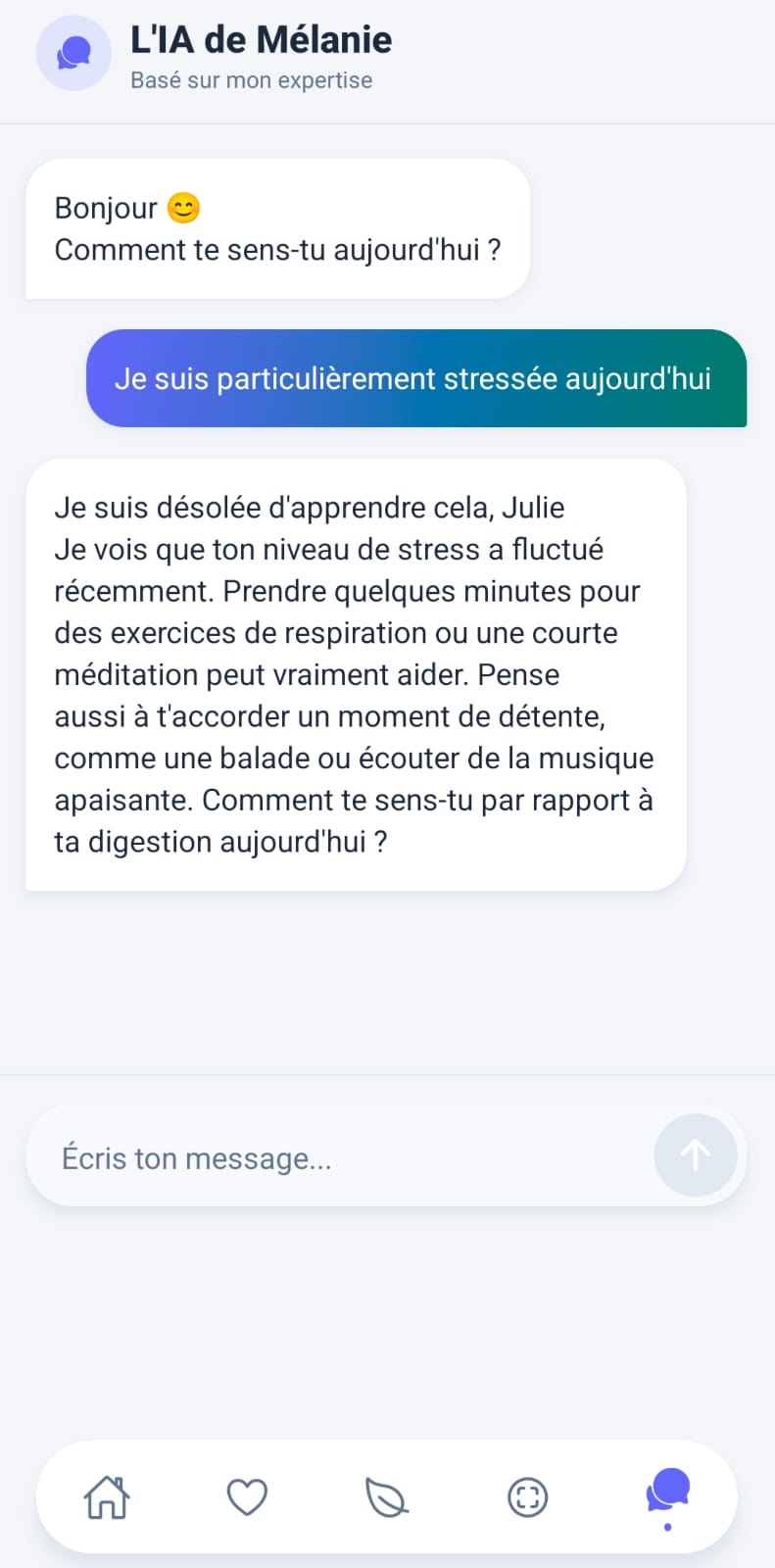 Chat avec Mélanie IA