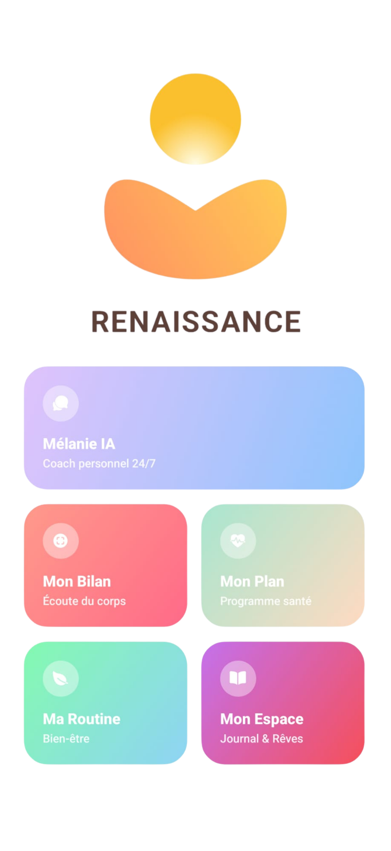 Interface de l'Application Renaissance